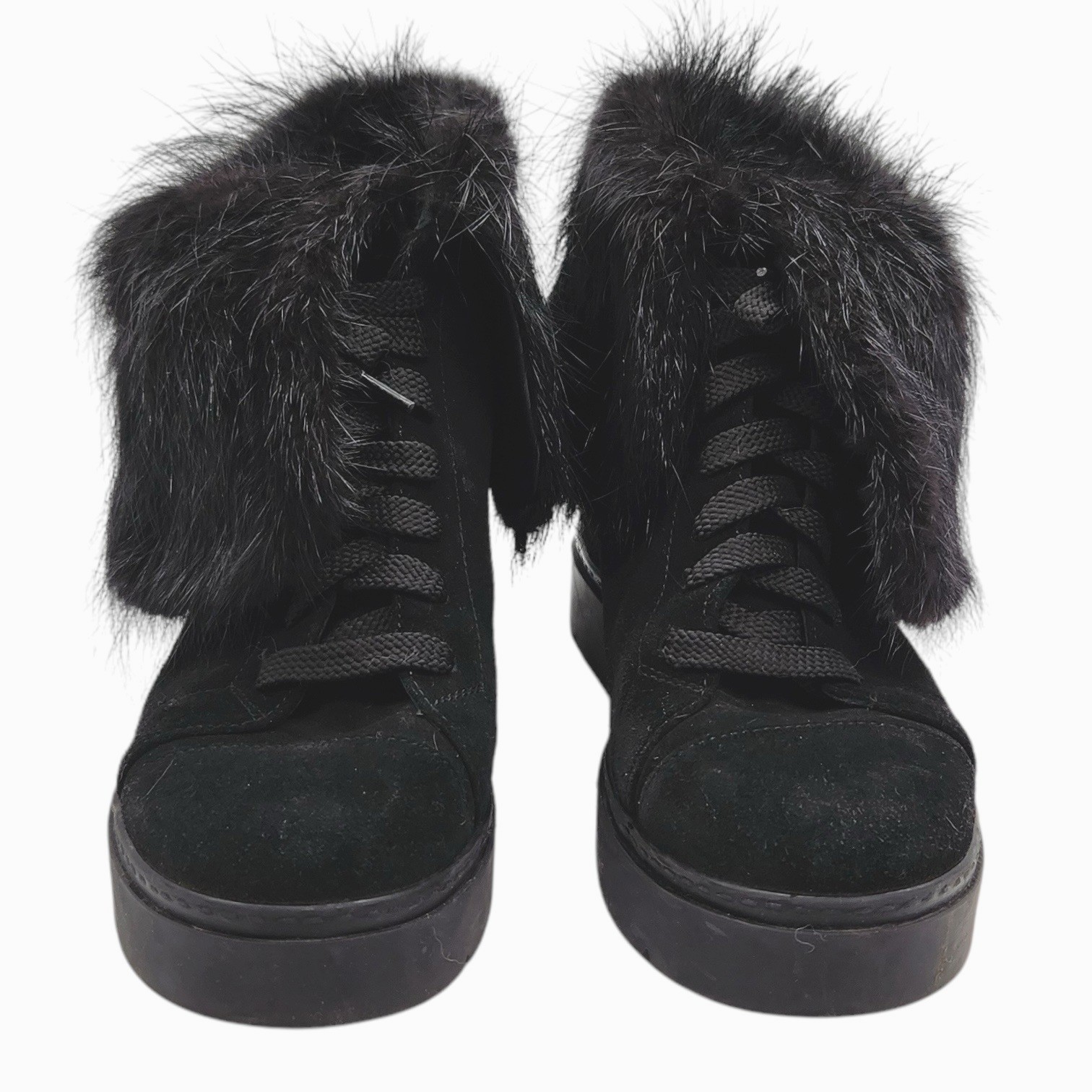 Litvin Mukluk Fur Cuff Platform Ankle Boots Booties 40 US 10 Mall Goth Festival