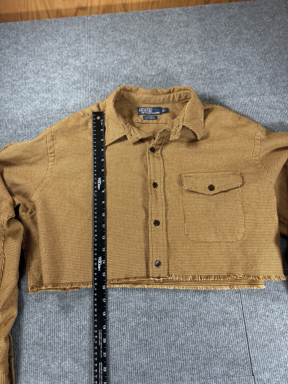 Reworked Polo Ralph Lauren Bowen Cropped Shirt Jacket – Size Large