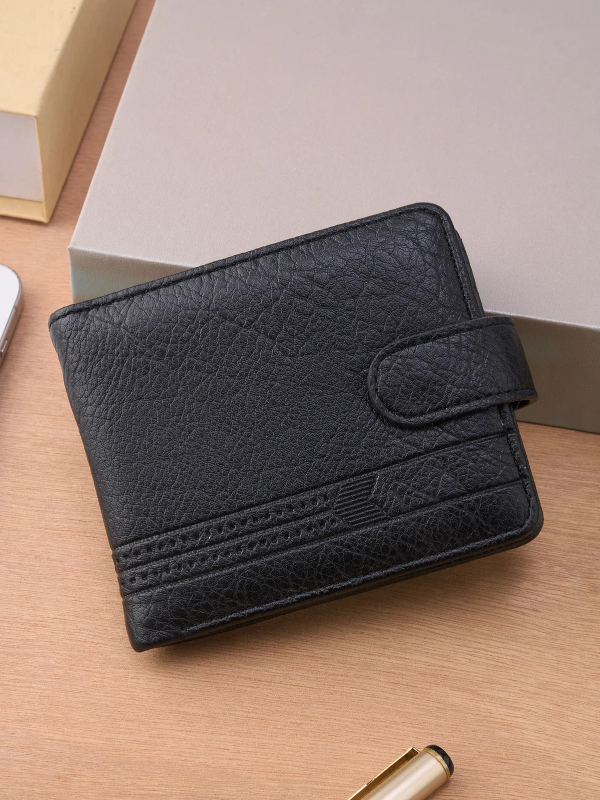 Men’s Slim Leather Wallet, Quality Zipper Purse with Coin Pocket, Male Business