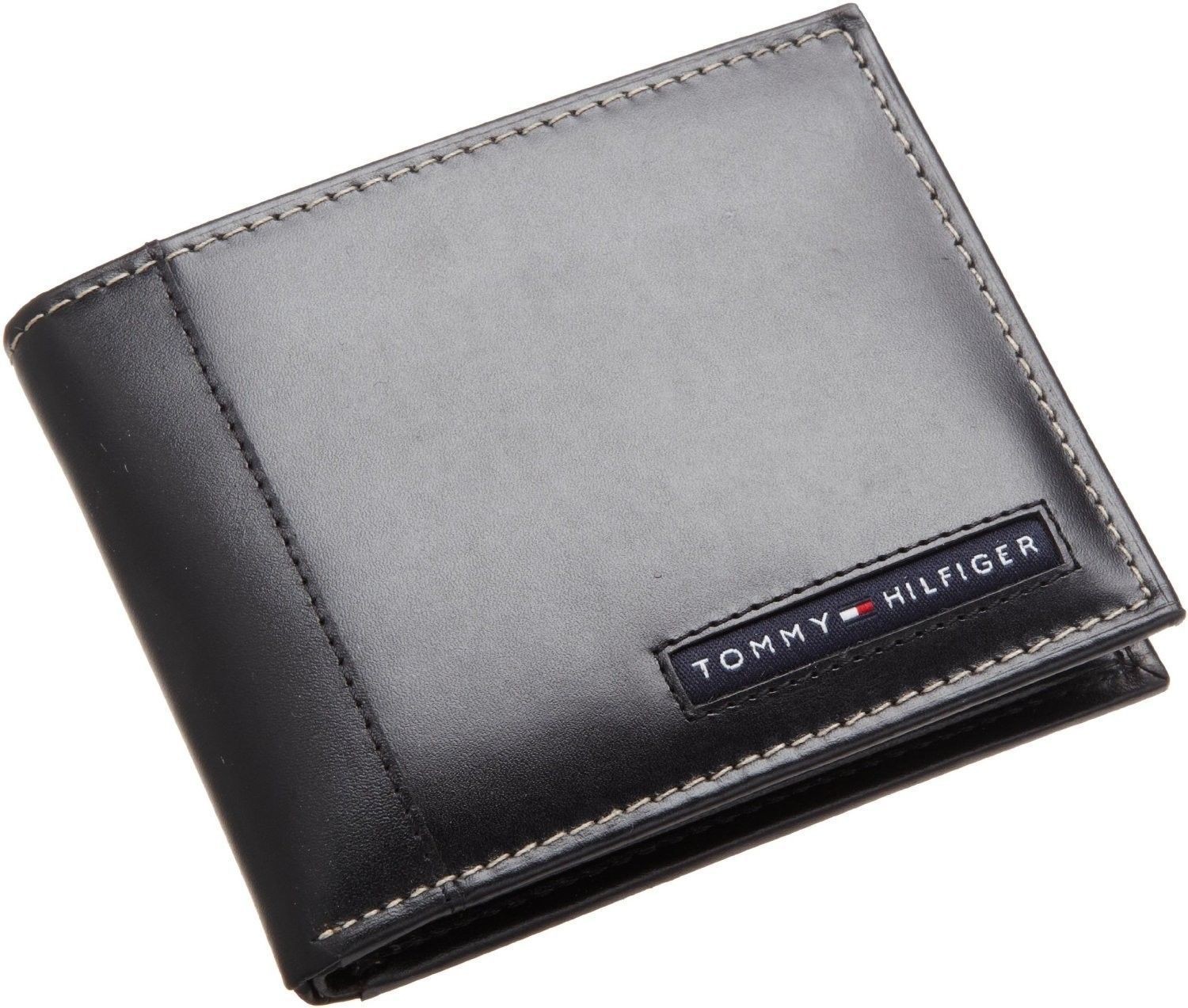 Tommy Hilfiger Men’s Premium Leather Credit Card ID Wallet (Black)
