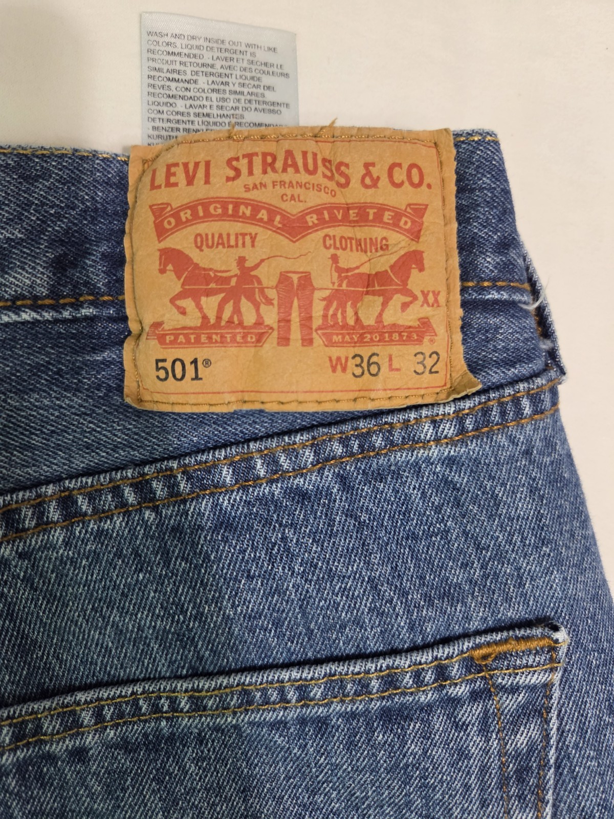 Levi’s 501 Mens Relaxed Straight Fit Jeans 36X32 Blue