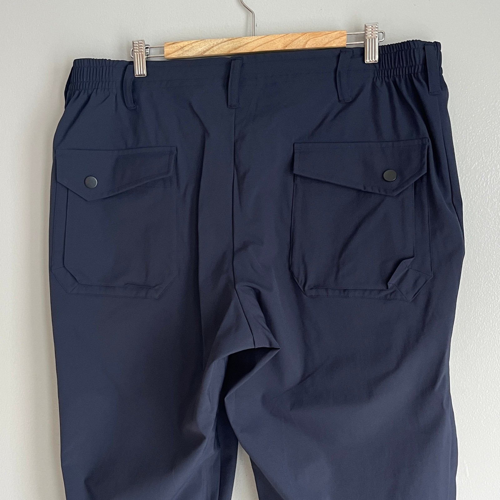 Paskho Sanctuary Navy Travel Snap Ankle Pants Pockets Womens Size L *40 Waist