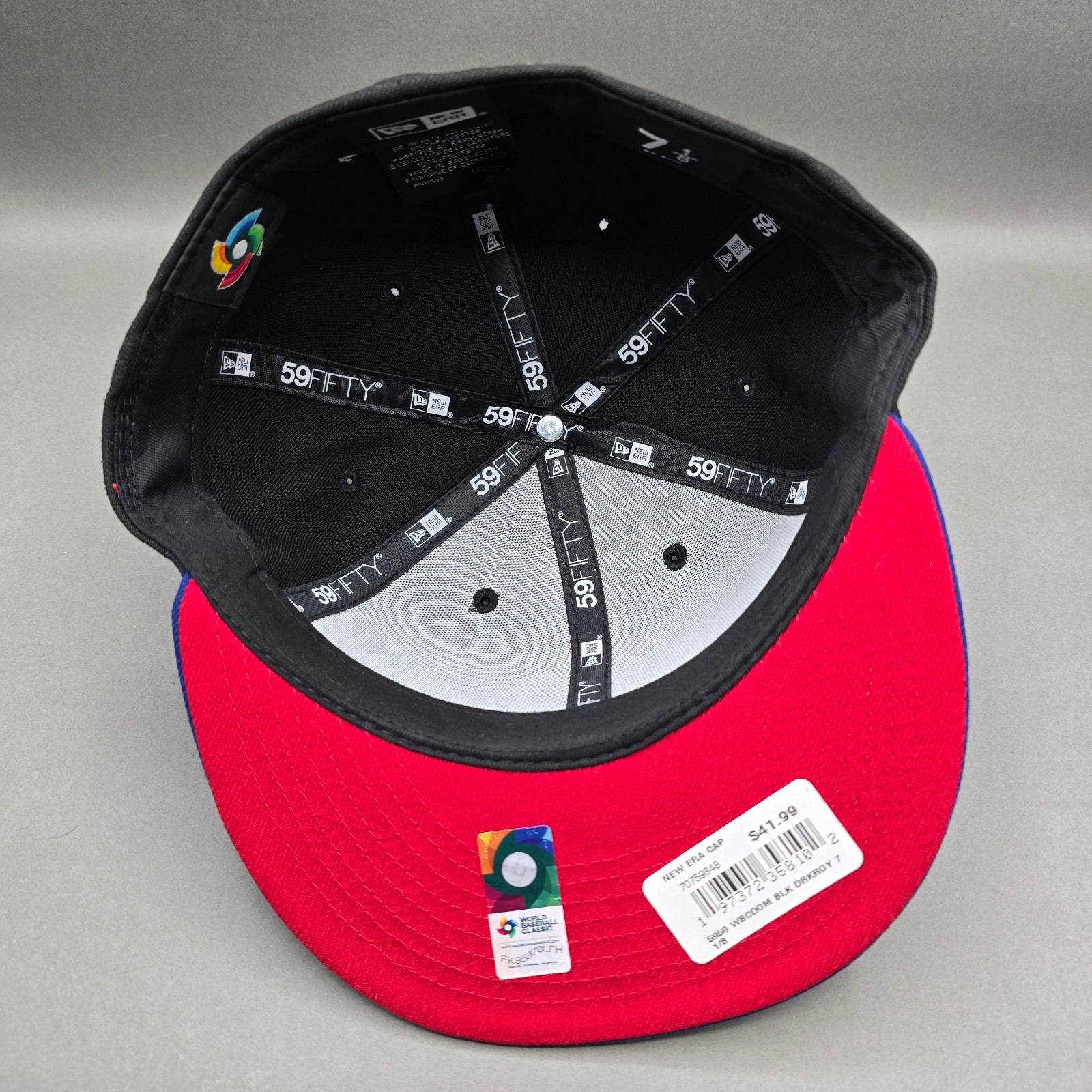Dominican Republic Hat Cap Fitted 7 1/8 Black Blue National Baseball Team Adult