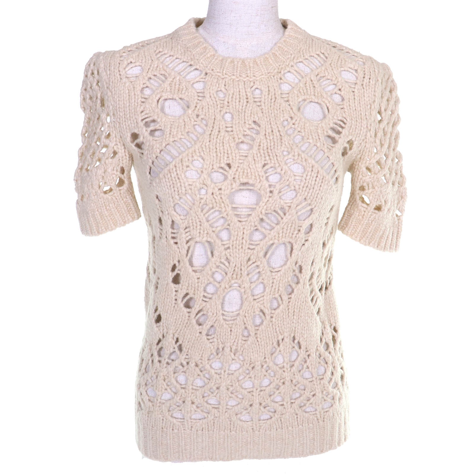 Dior Christian Dior Crochet Knit Wool Short Sleeve Top – DUTY FREE