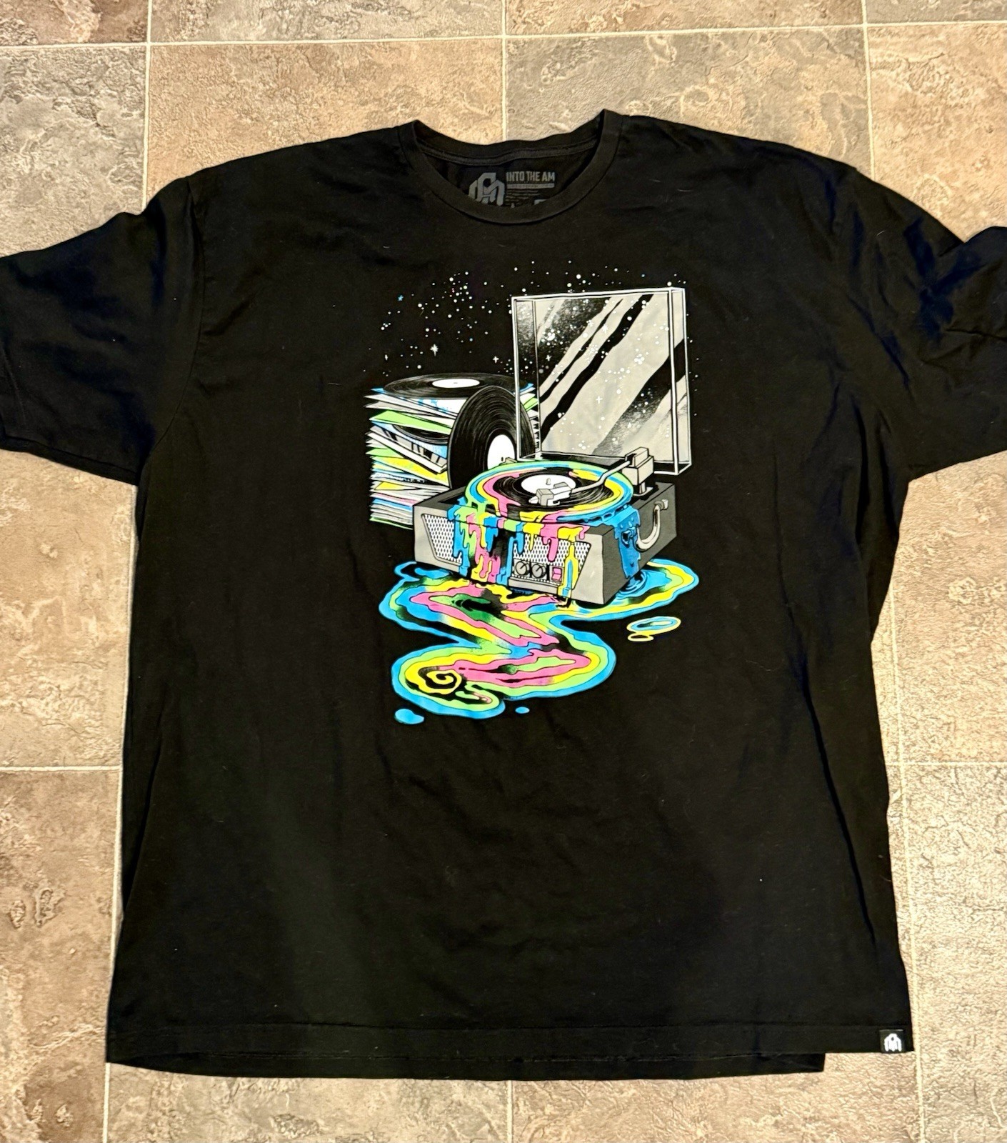 Into The AM Galactic Grooves II 4XL Black UV Reactive Shirt 24.5″ W X 31.5″ L