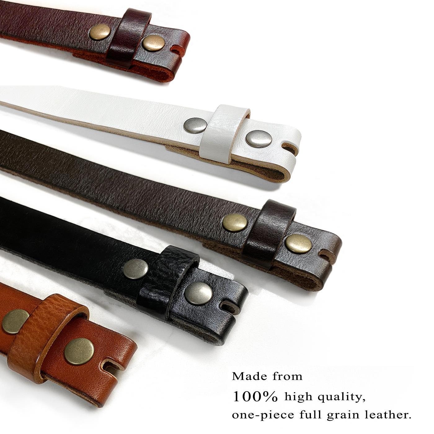 BS100 Genuine Full Grain One Piece Leather 1-1/8″(30mm) Wide Dress Belt Strap