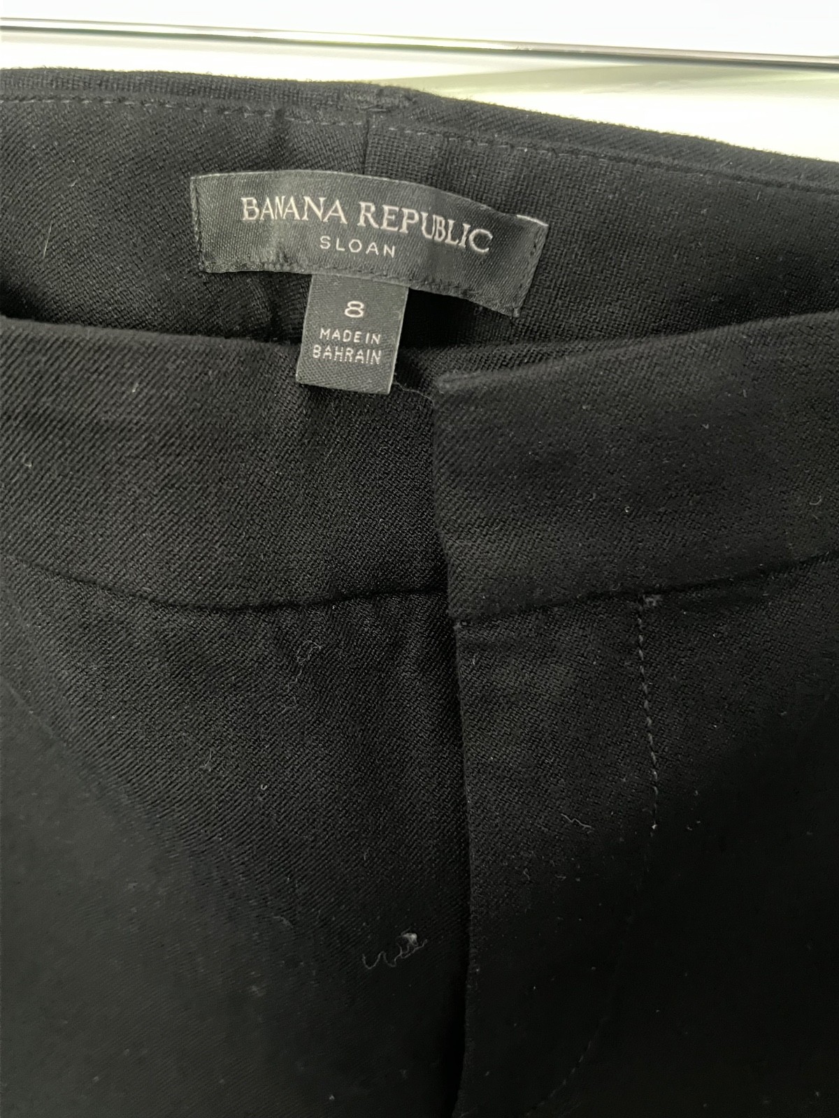 Banana Republic Women’s Sloan Black Slim Ankle Pants Leather Trim Size 8