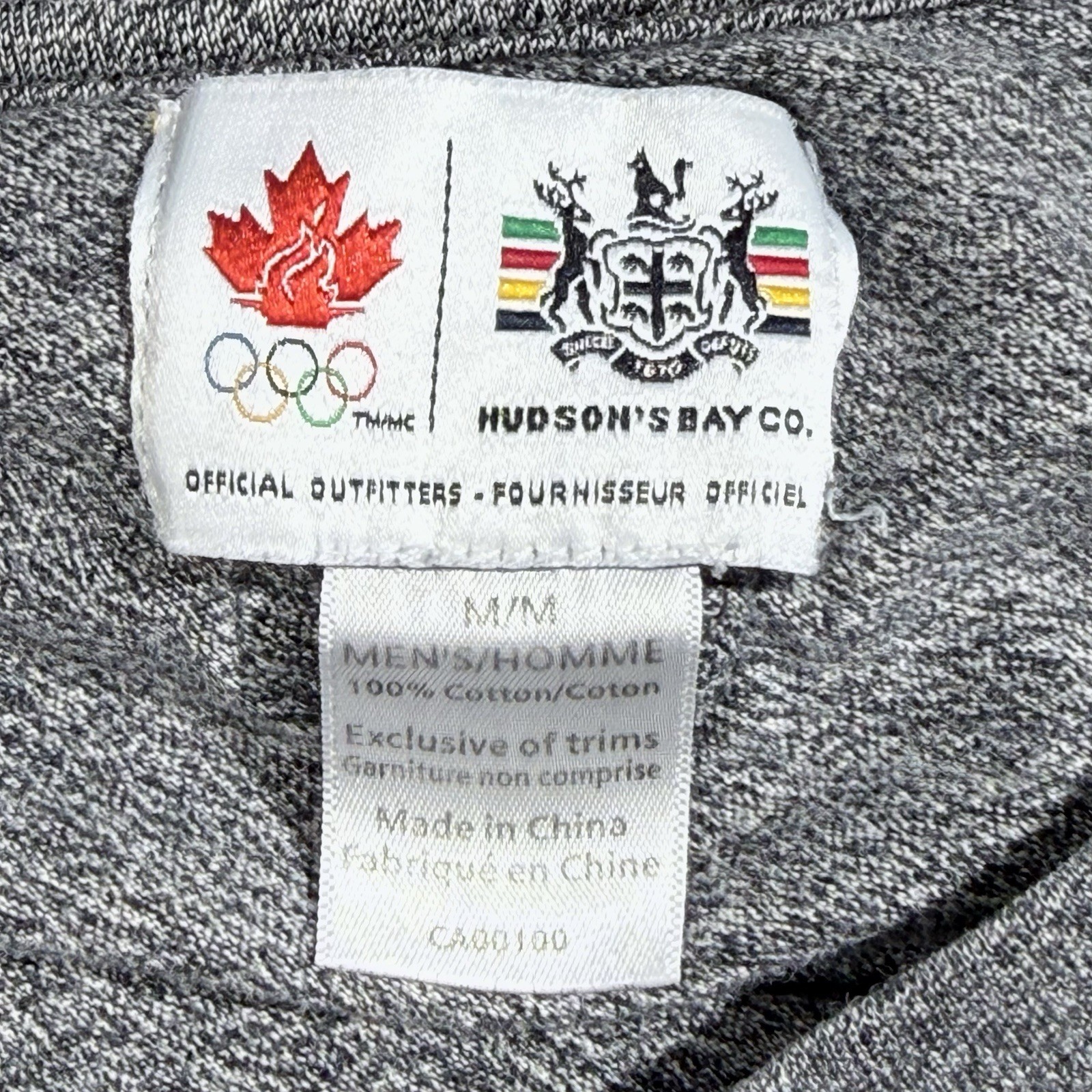 Team Canada 2010 Vancouver Olympics Shirt Heather Gray Men Size Medium Sport