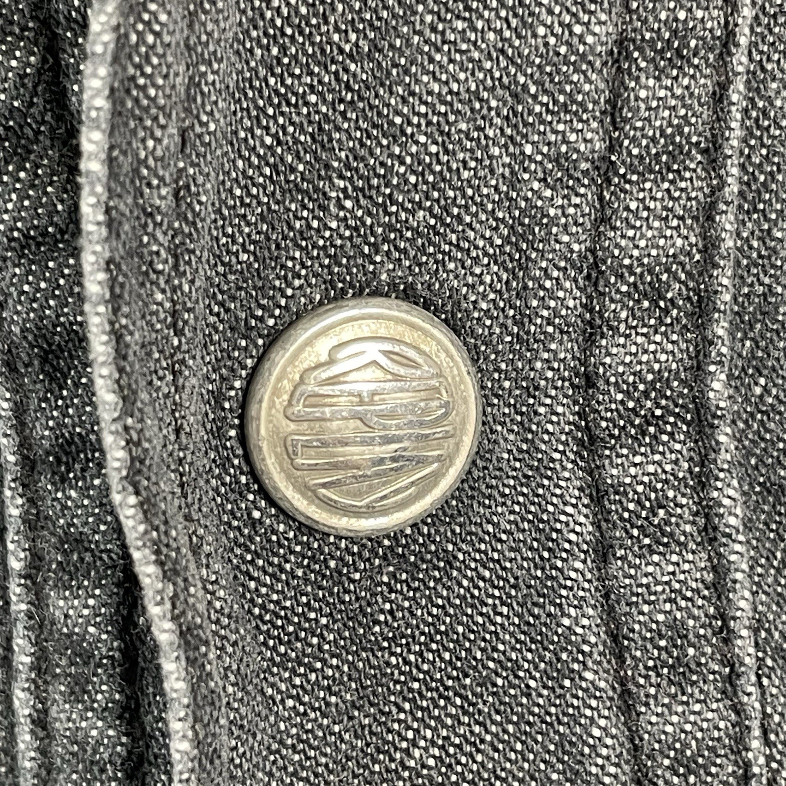 Replay Denim Chore Jacket Mens Large Grey Multicolour Aztec Panel Button Up