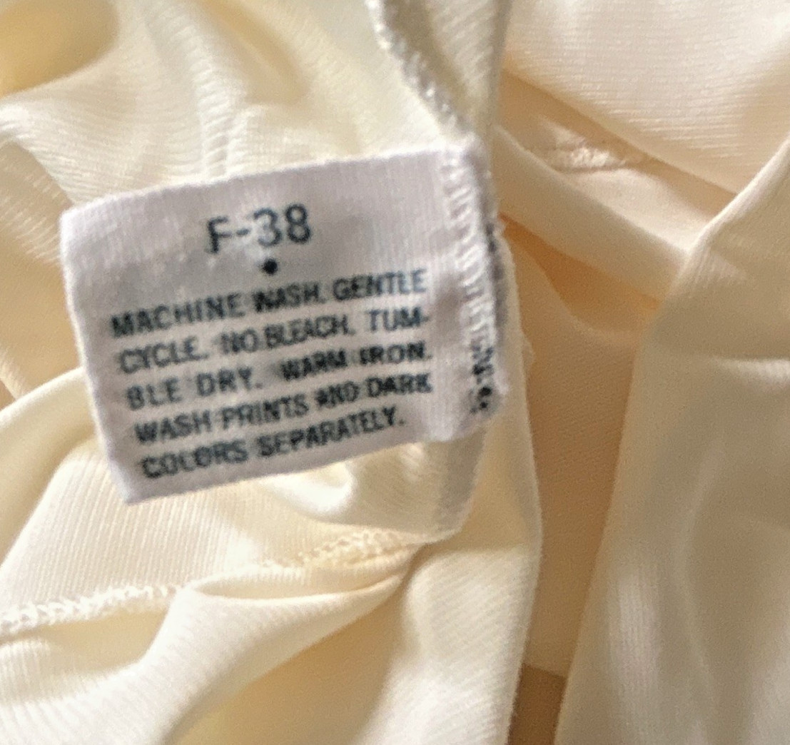 Lorraine Women’s Solid Beige Nylon Full Slip, FR 38, Machine Washable F-38 Vint