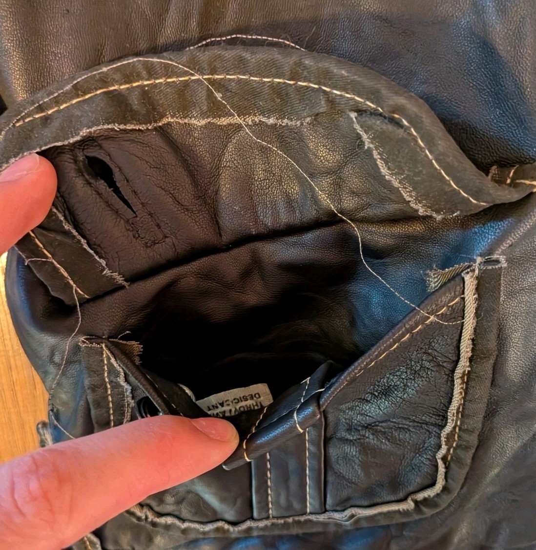 My Tribe Leather Hooded/Crop Jacket Full Zip Roll-Tap/Long Sleeve Brown Size S