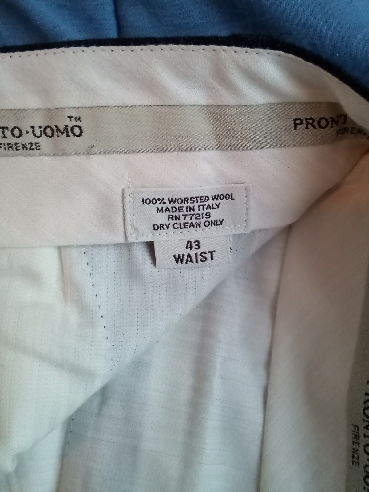 Pronto Uomo Men’s Suit, 44 Regular, 43×30 pants, Charcoal, Made In Italy.