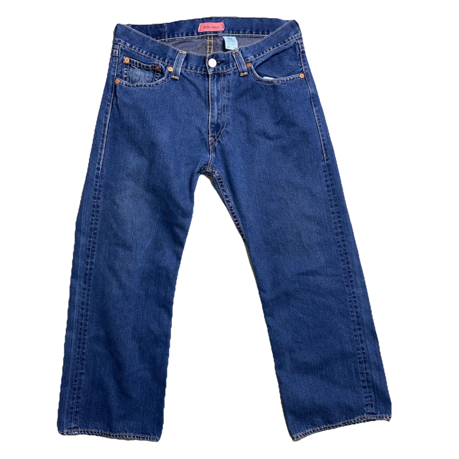 Vintage Levi’s Real Loose Fit Type 1 Jeans Mens Baggy Wide Dark Blue Y2K 36X29