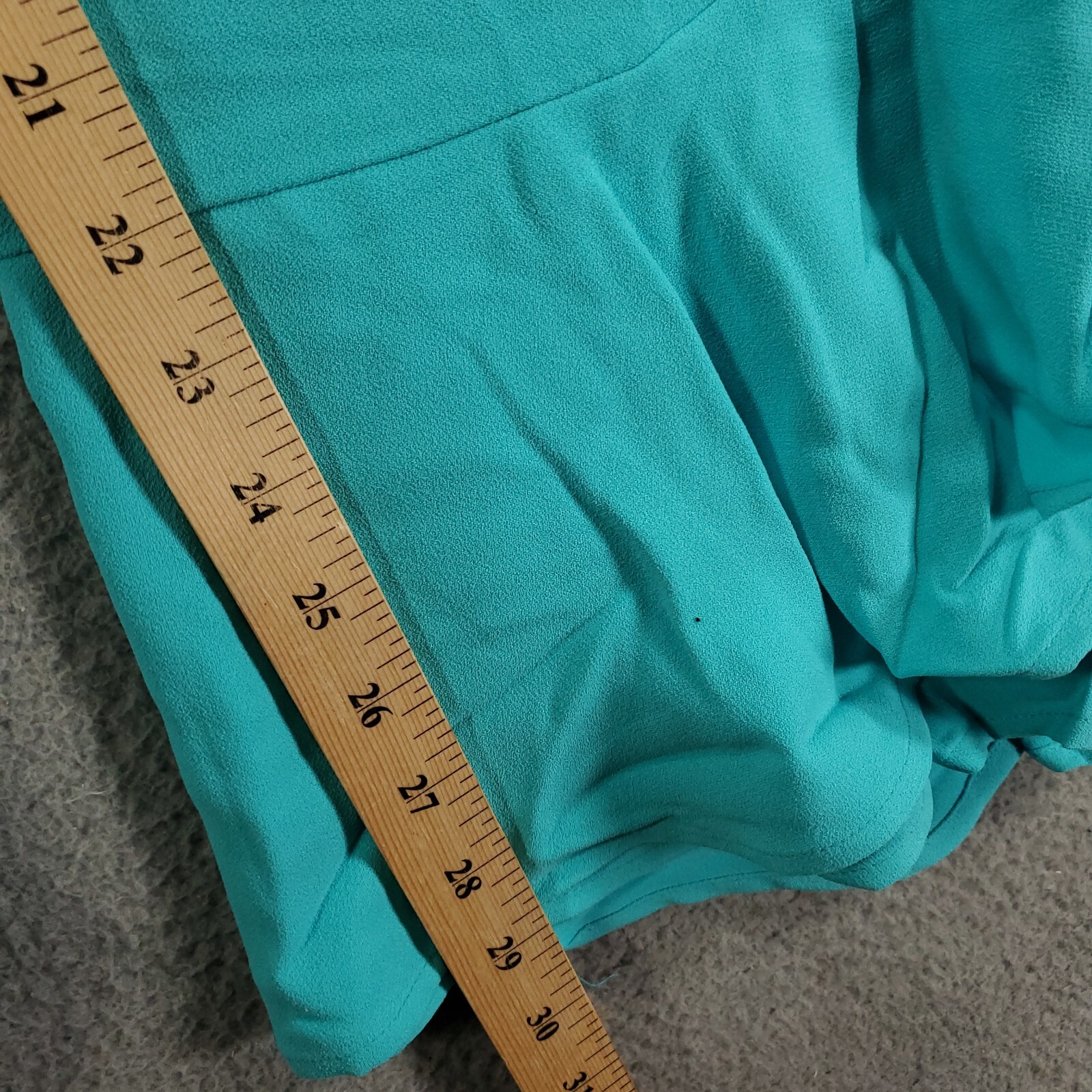 New Womens Size 16 Pants Ruffled Wide Leg Teal Blue Side Zip Waist Lined 35×29