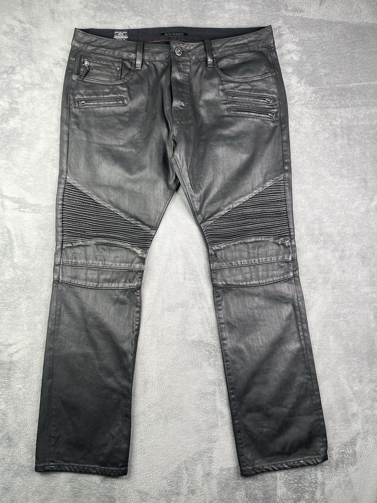 Cult Of Individuality Jeans Mens 38×34 Greaser Rocker Rebel Cycle Wax Denim Moto