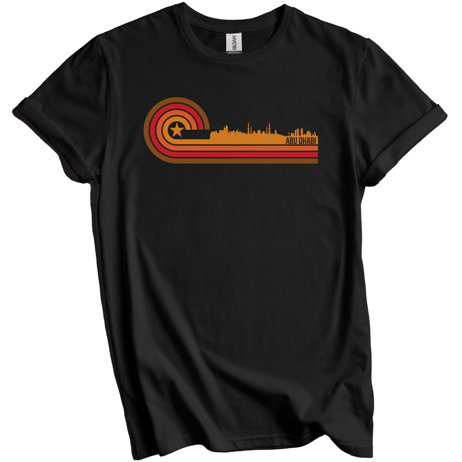Retro Style Abu Dhabi United Arab Emirates Skyline T-Shirt – Abu Dhabi Shirt