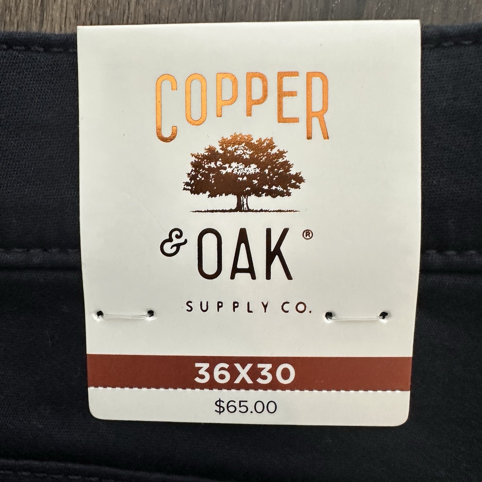Copper & Oak NWT Men’s 36×30 Fenwick Flex-Comfort 5-Pocket Pants Black NWT $65