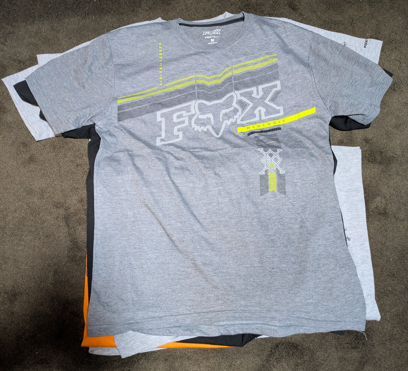 Fox Racing Tech T-Shirts, Quantity Eight, BATCH, Medium Size, Good Condition