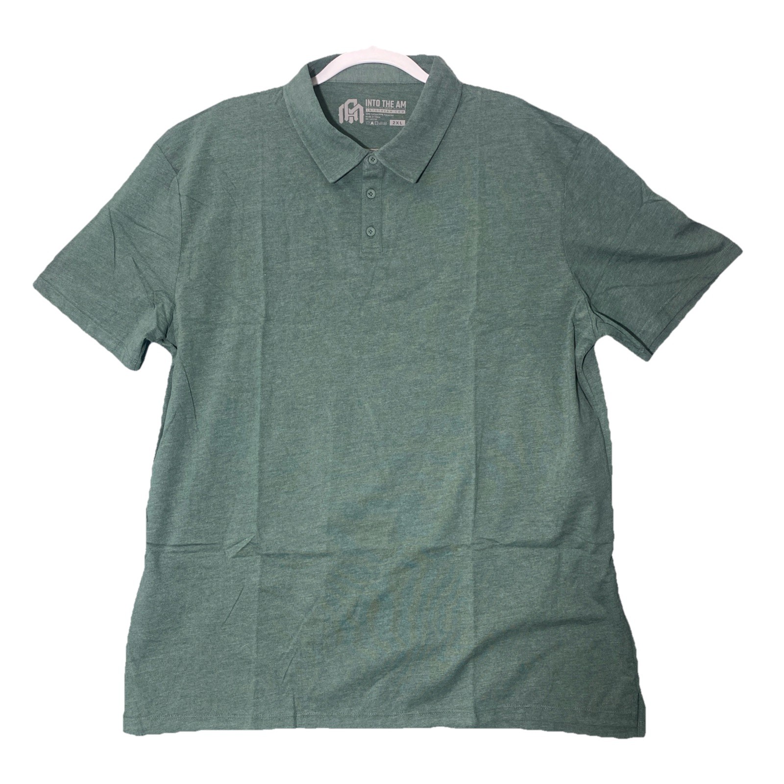 Into the Am Polo Shirt Non Branded Forest Green Gollf Short Sleeve Men Size 2XL
