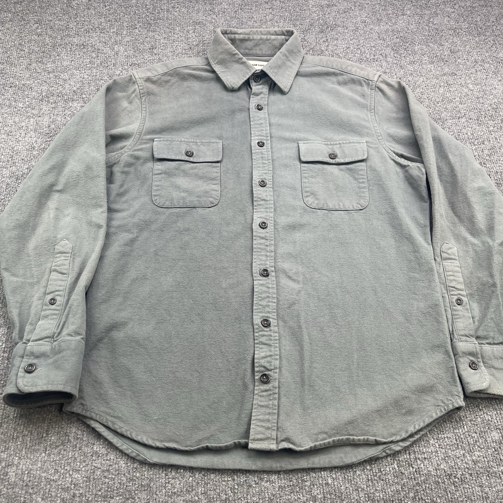 Taylor Stitch The Ledge Shirt Mens Size 40 Gray Organic Cotton