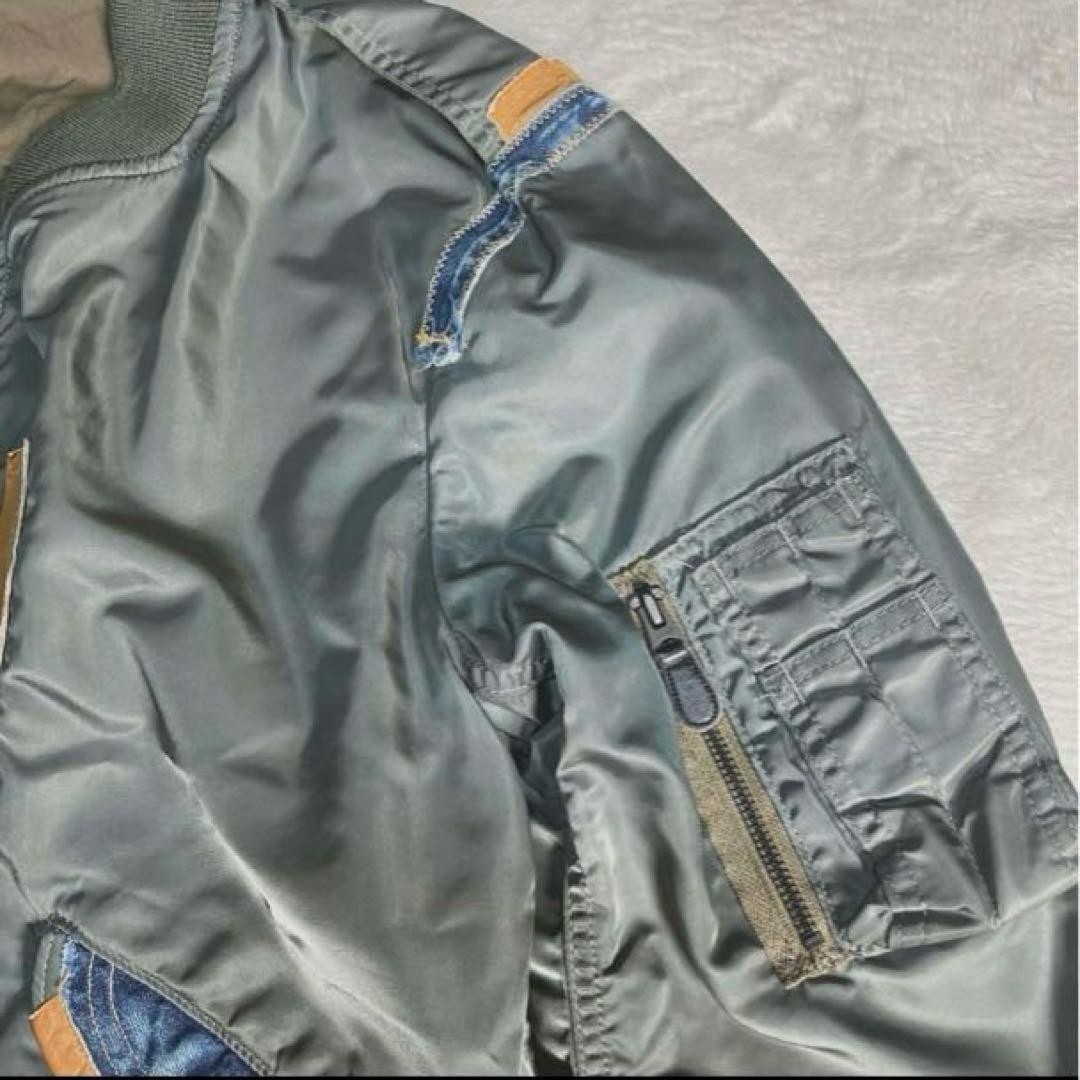 AVIREX TYPE-BLUE L-2 Flight Jacket Blouson Coat Men Size XL Gray Genuine