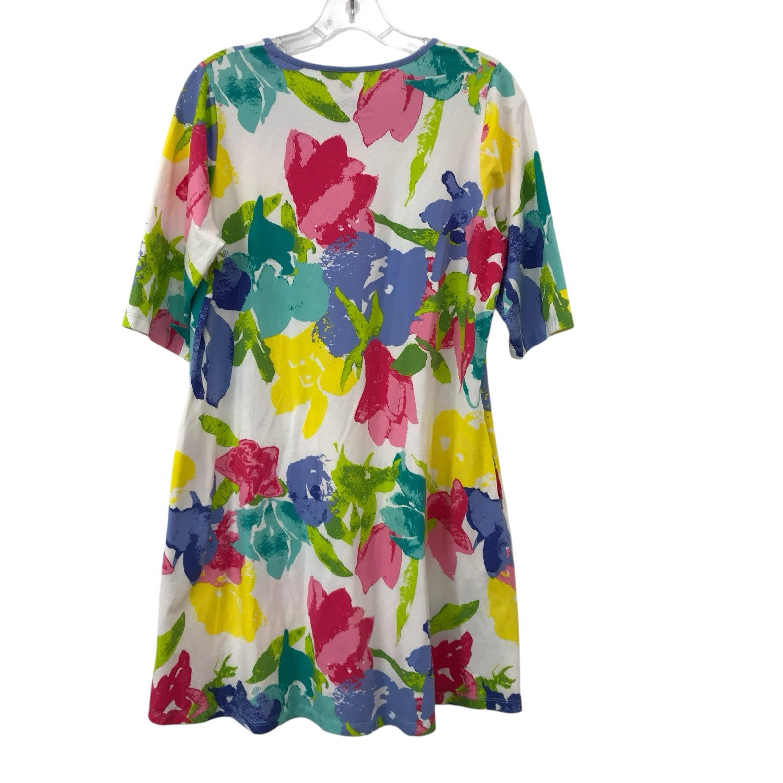 Ana Clare Ladies Large Floral Dress Short Sleeve Knee Length Shift