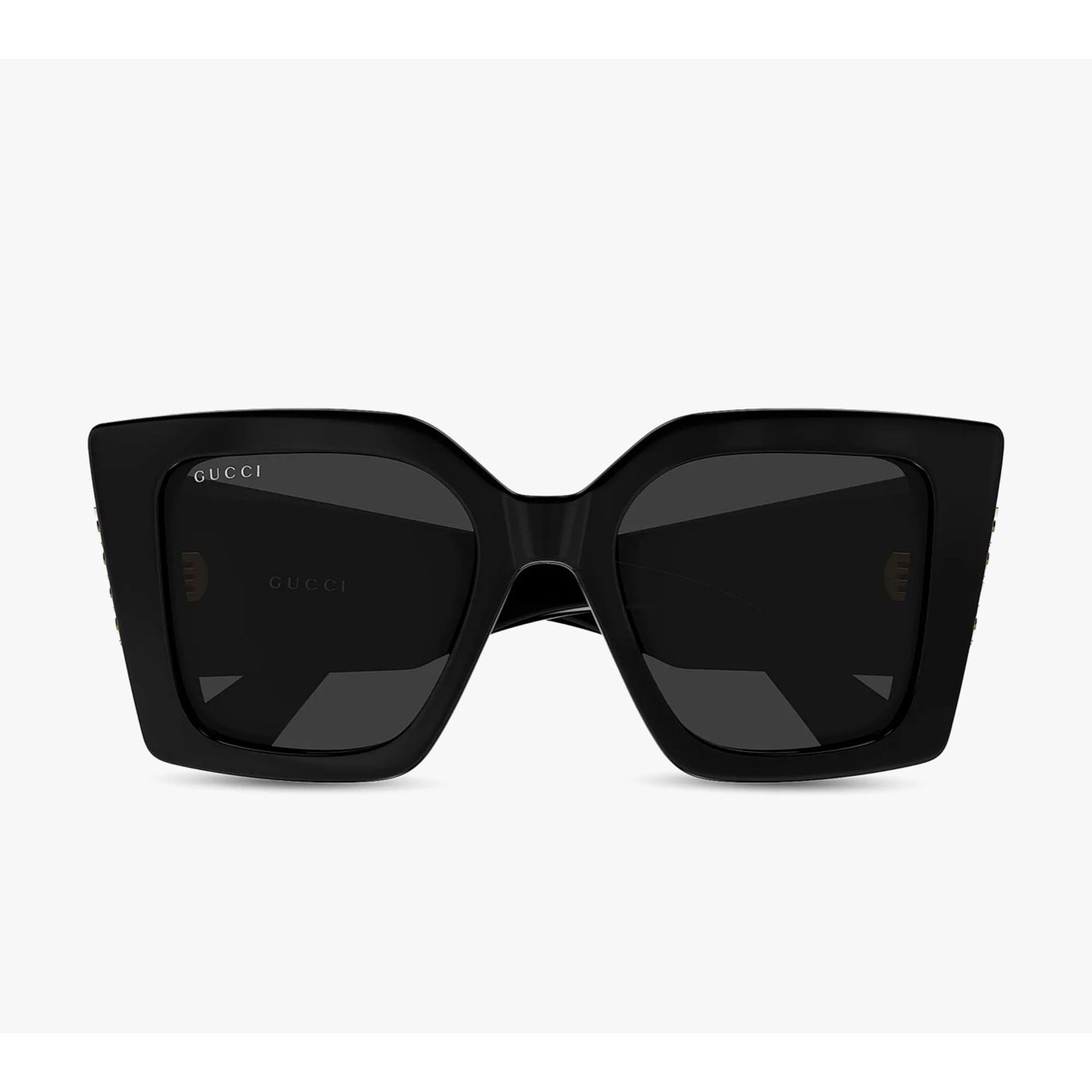 GUCCI GG2039S 001 Black Gold Grey Gradient Lens Women Sunglasses Large AUTHENTIC