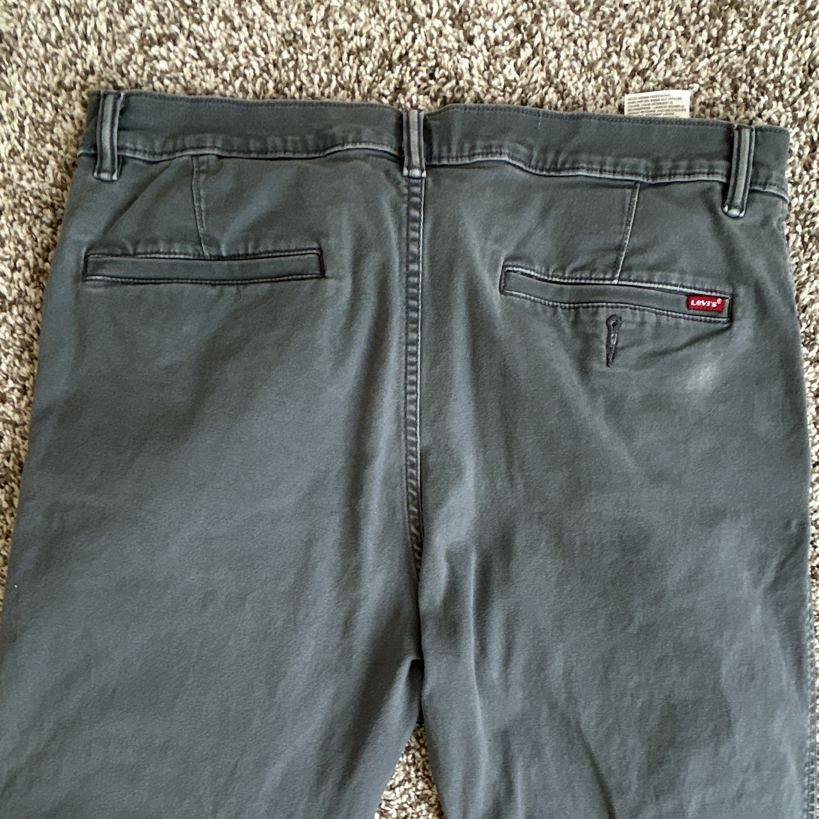 Levi’s XX Chino Men’s Gray Cotton Twill Tapered Flat Front Chino Pants 34