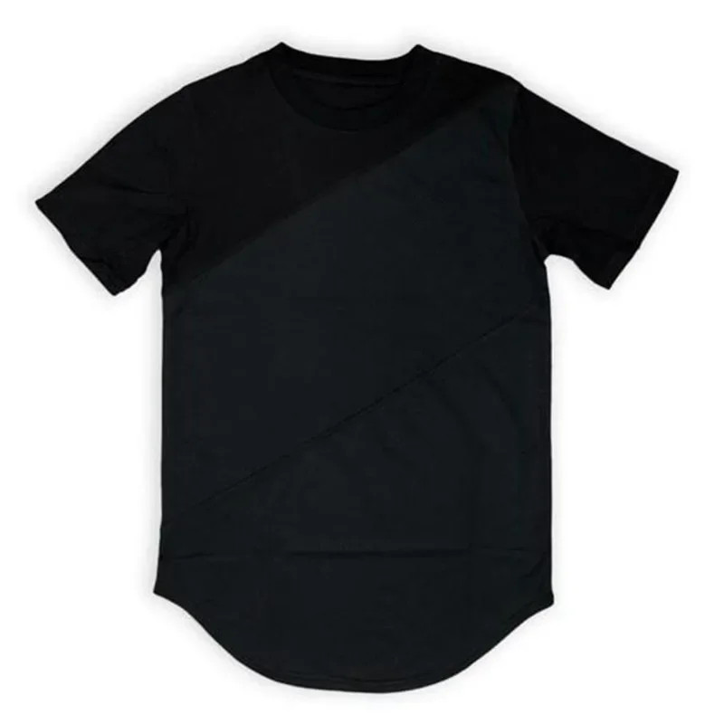 Plain Cotton Patchwork Mesh Breathable Shirts Mens Running Short Sleeve Sport T-