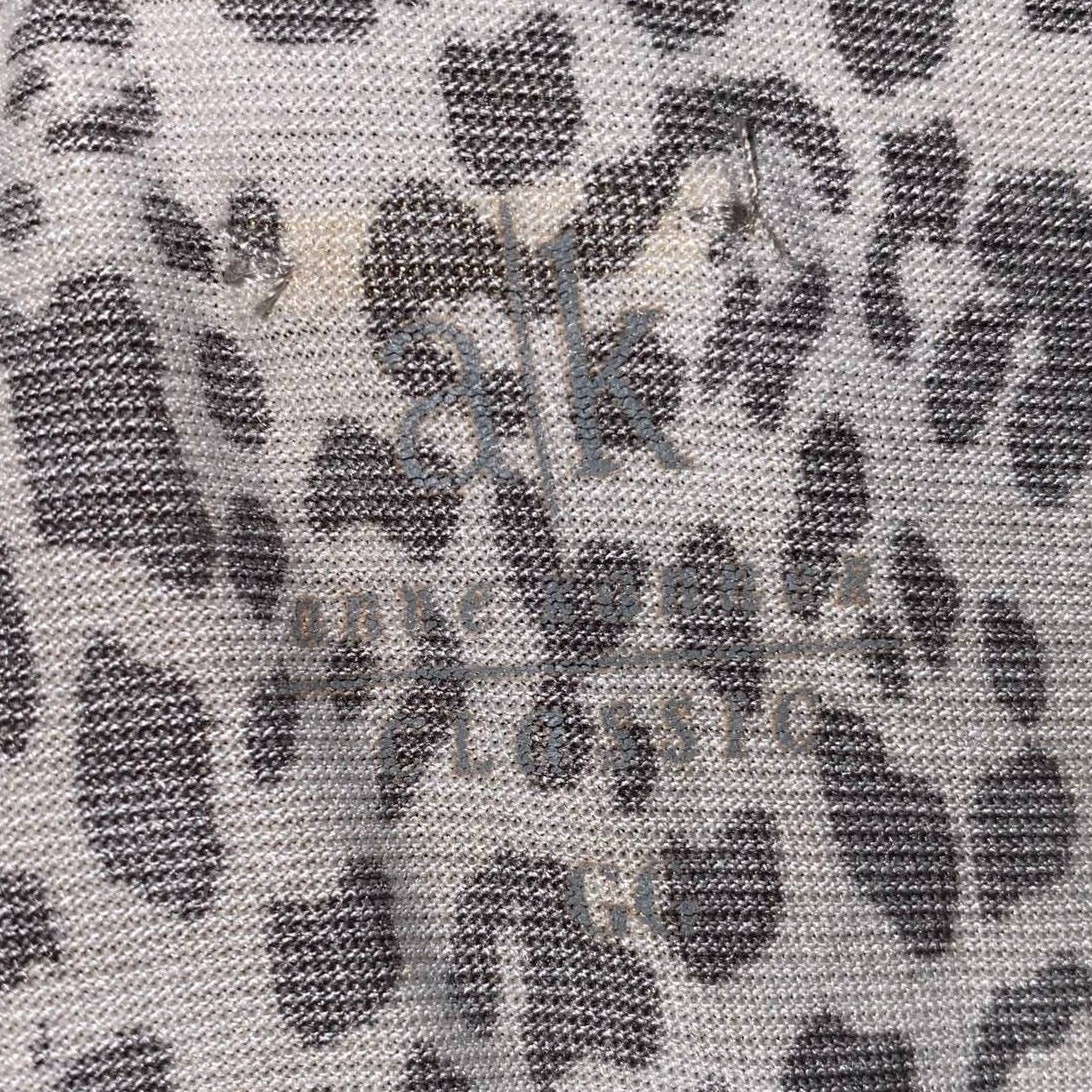 AK Anne Klein Classic Leopard Print Sleeveless High Neck Blouse Size Large