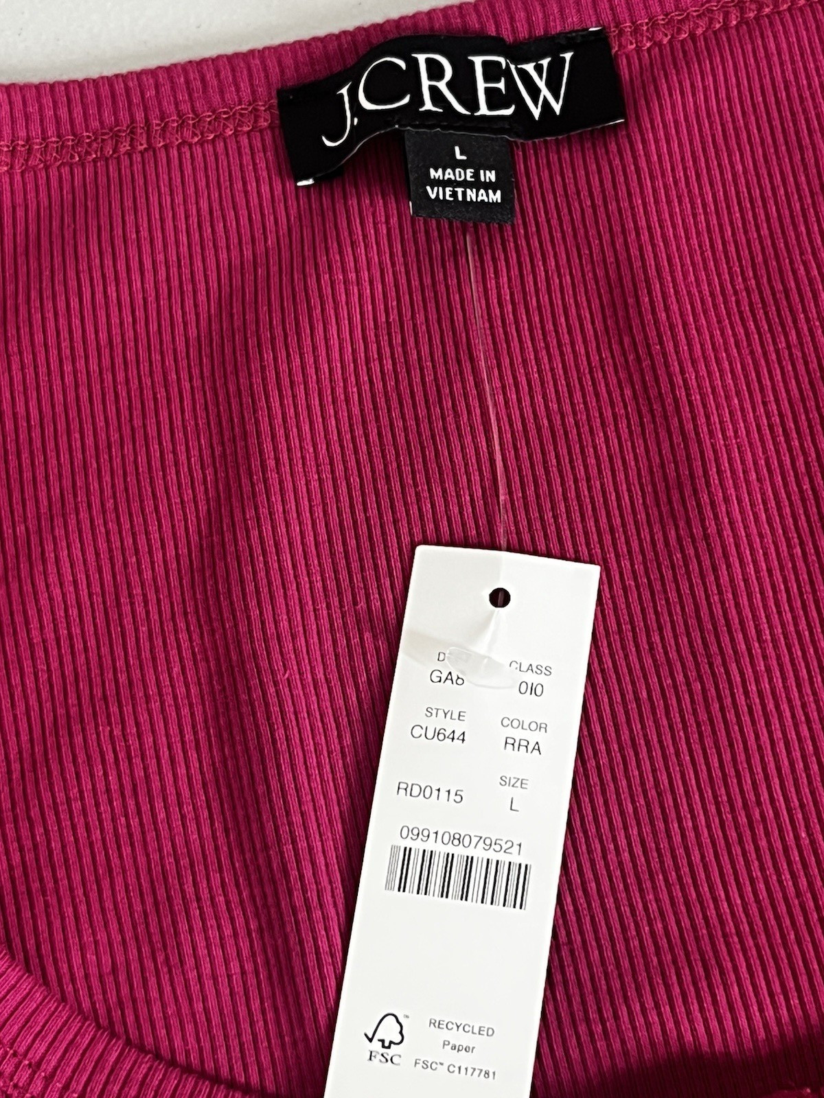 J Crew Perfect Rib Button Up Shirt with Satin Trim Womens Large Raspberry Pink