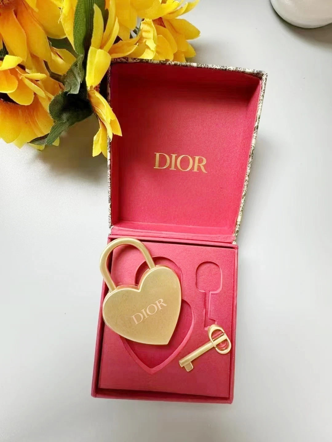 Dior Love Gold Heart Lock & Key Brand Novelty Limited Edition With New Box