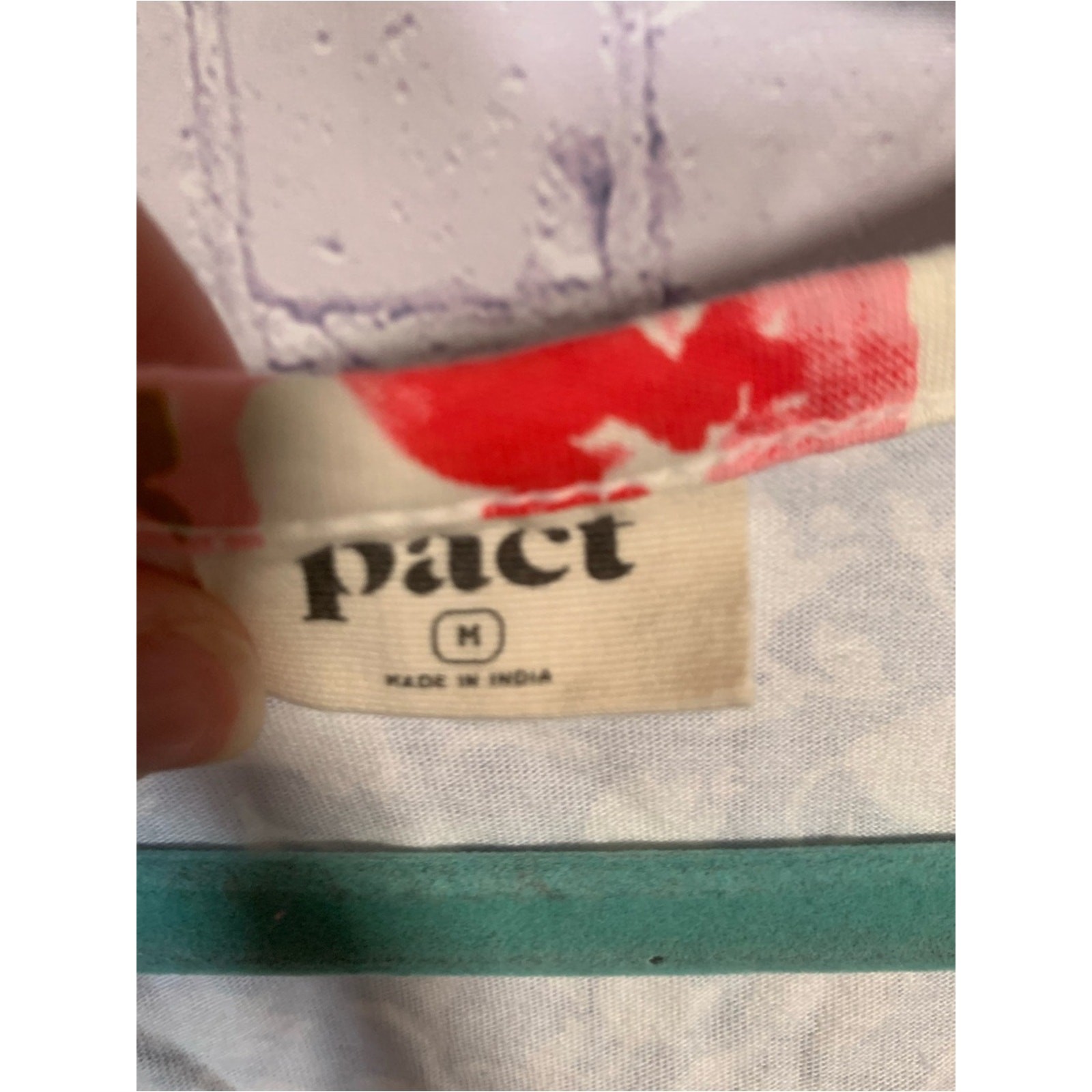 Pact Womens Staycation Tank Floral V-Neck Size M Organic Cotton Casual Vacation