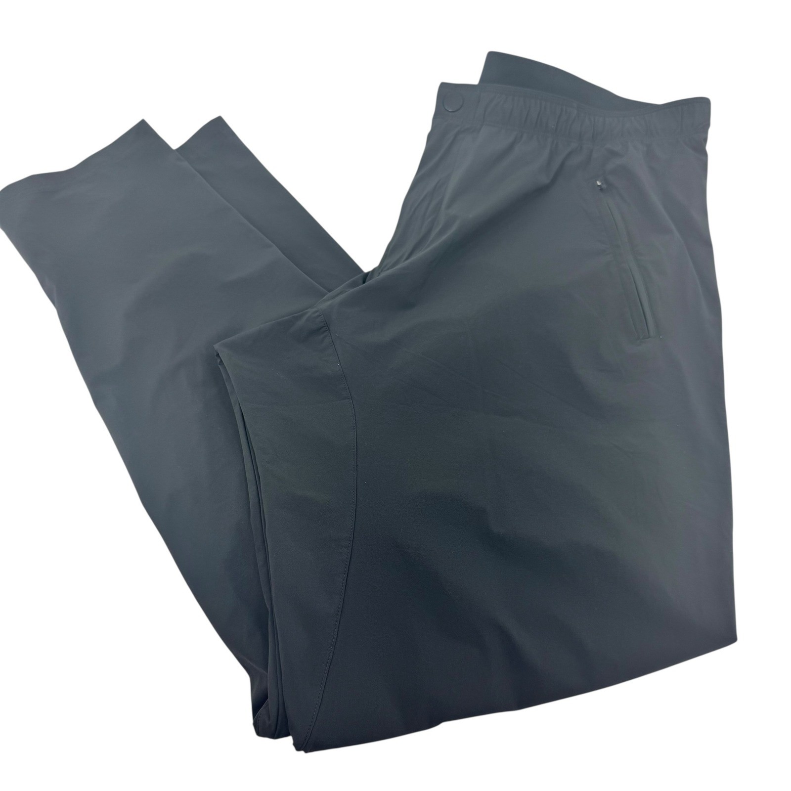 Paskho Mens Technical Travel Pants Black Stretch Commuter Trousers Size L