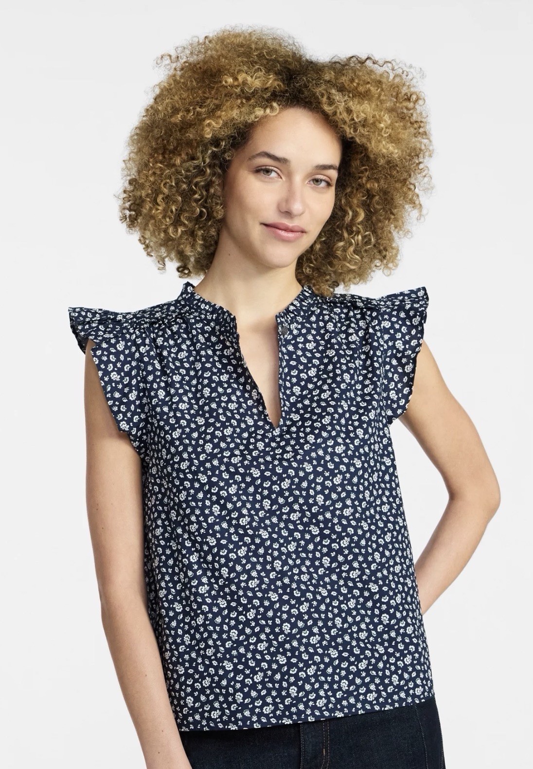 Womens Fisherman Preppy Spade Neck Blouse Sleeveless Preppy Size XXXL Floral Y2