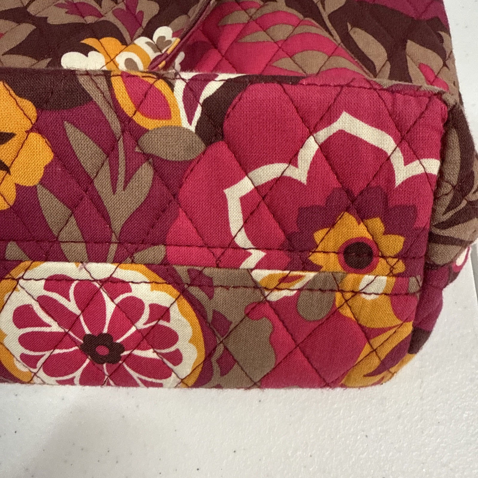 Vera Bradley Carnaby Toggle Tote Shoulder Bag Purse Pink Orange Retired