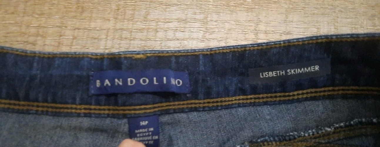 Womens Bandolino Lisbeth Skimmer Jean Capri Size 14 Dark Blue Stone Washed