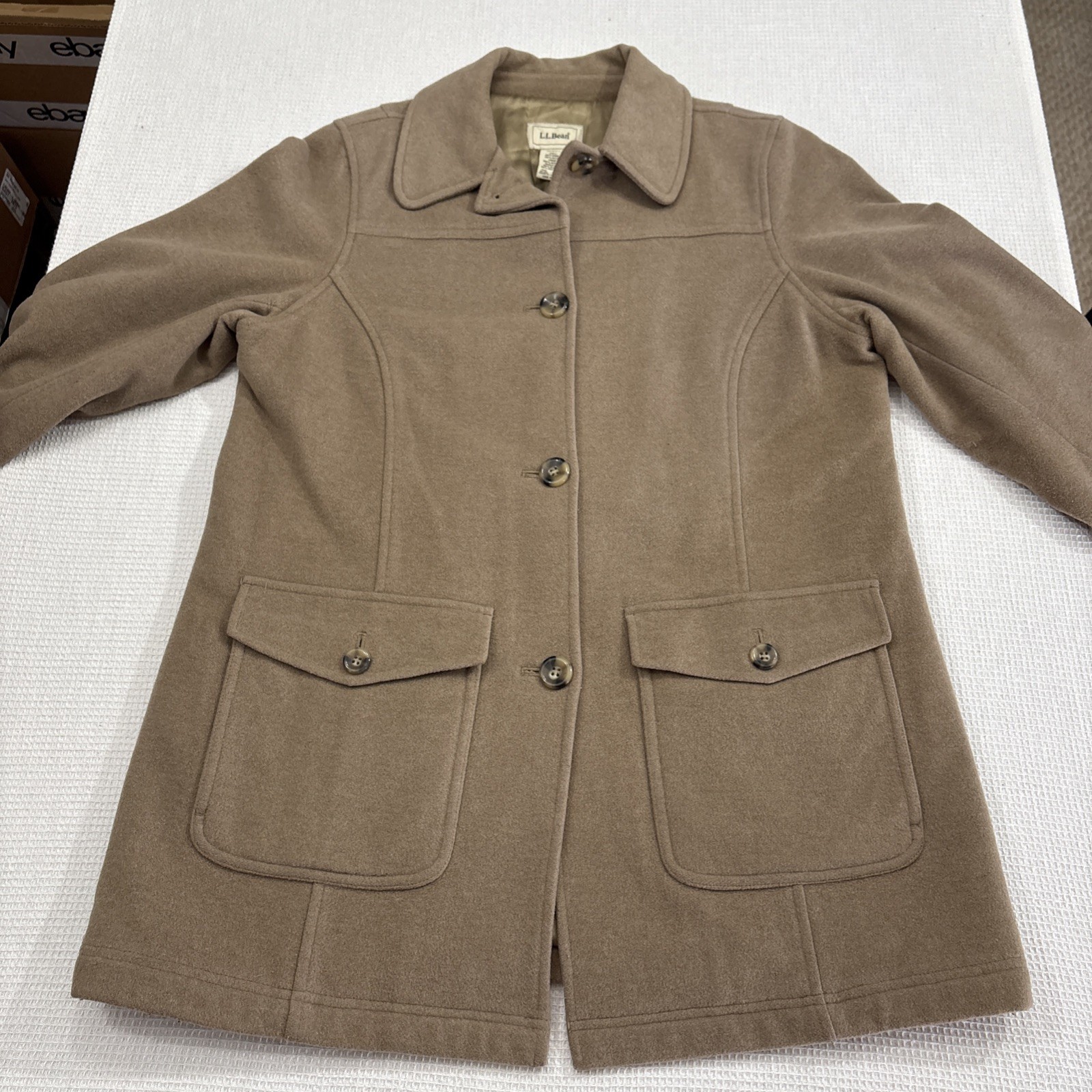 LL Bean Wool Peacoat Jacket Womens L Classic American Old Money Timeless Outdoor