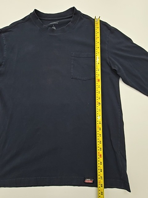 Dickies Men Navy Pocket Logo Patch Long Sleeve T-Shirt Size L Condition: Used