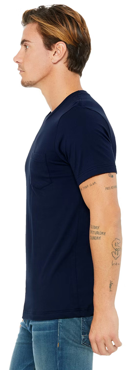 Bella Canvas Mens Short Sleeves Crew Neck T Shirt Navy L