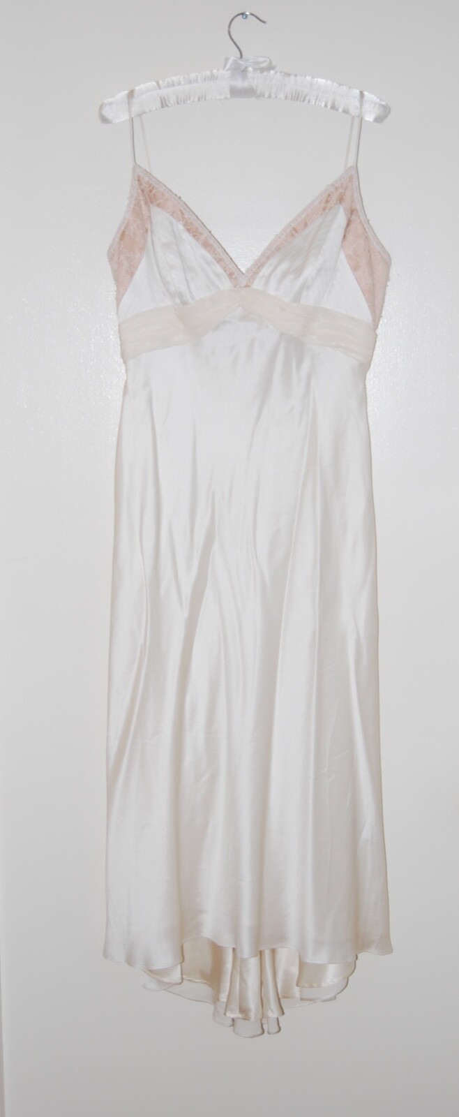 NWT Designer Carmen Marc Valvo Signature Ivory Satin Formal Dress sz 10