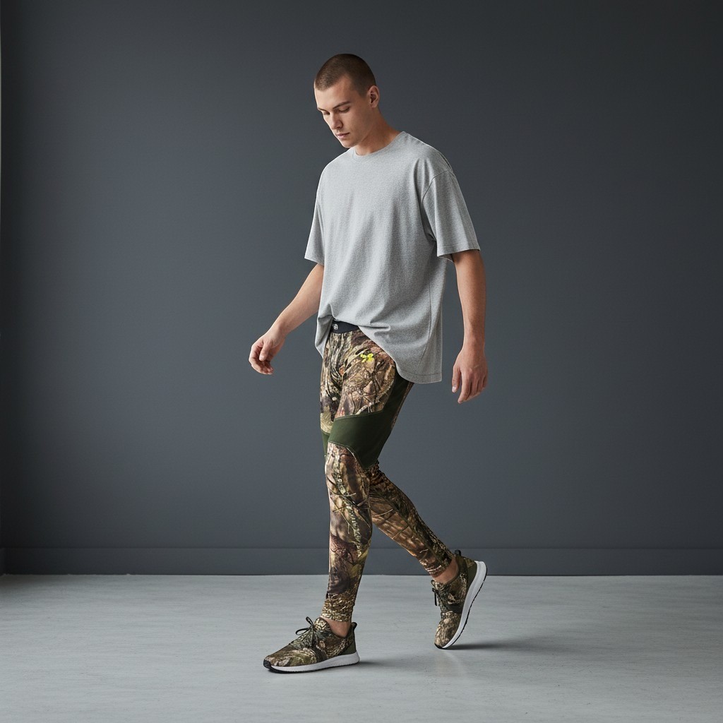 Under Armour Leggings Mens Large Mossy Oak Camo ColdGear Infrared Fitted Hunting