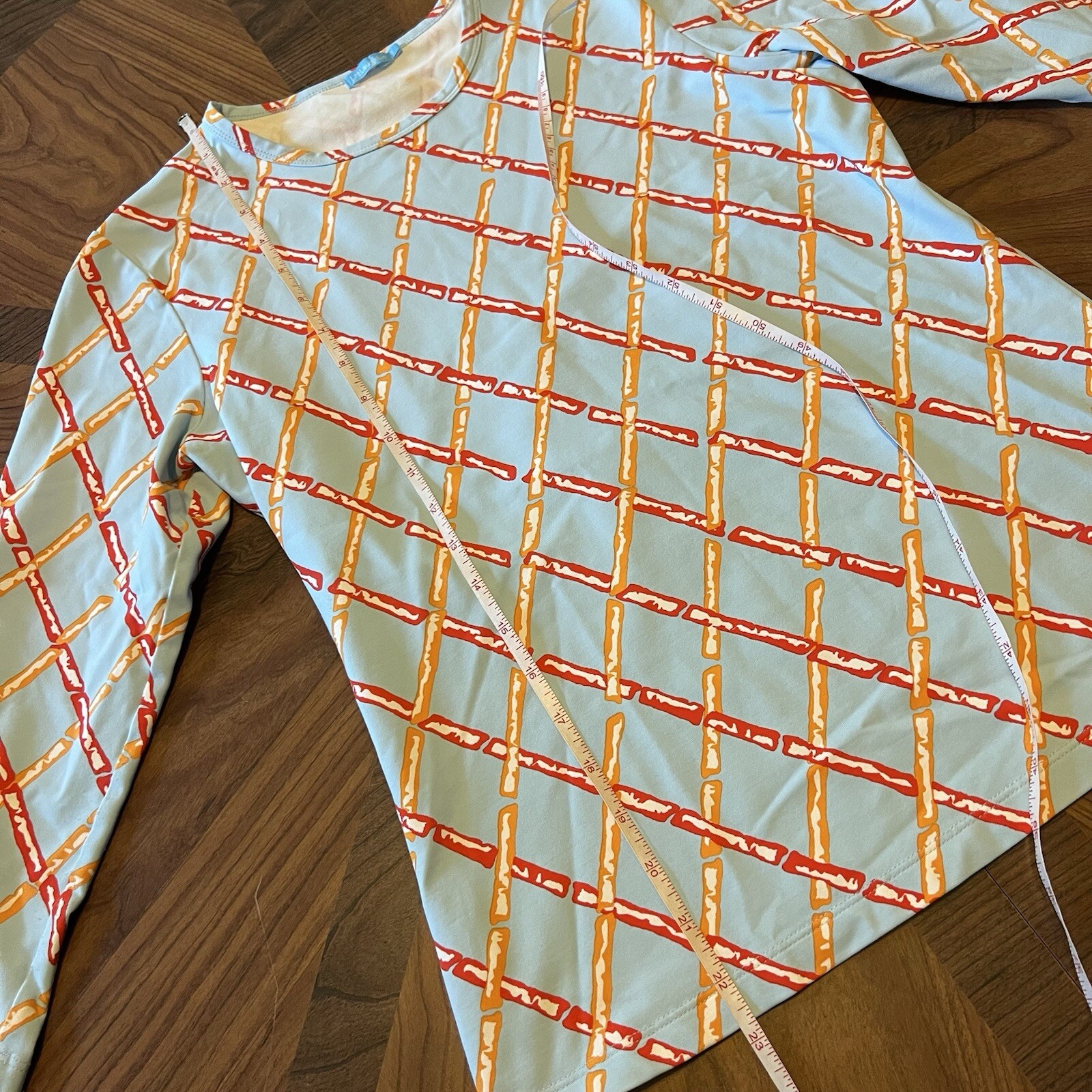 J McLaughlin Catalina Cloth Argyle Sticks Pattern Blue Multicolor Womens S