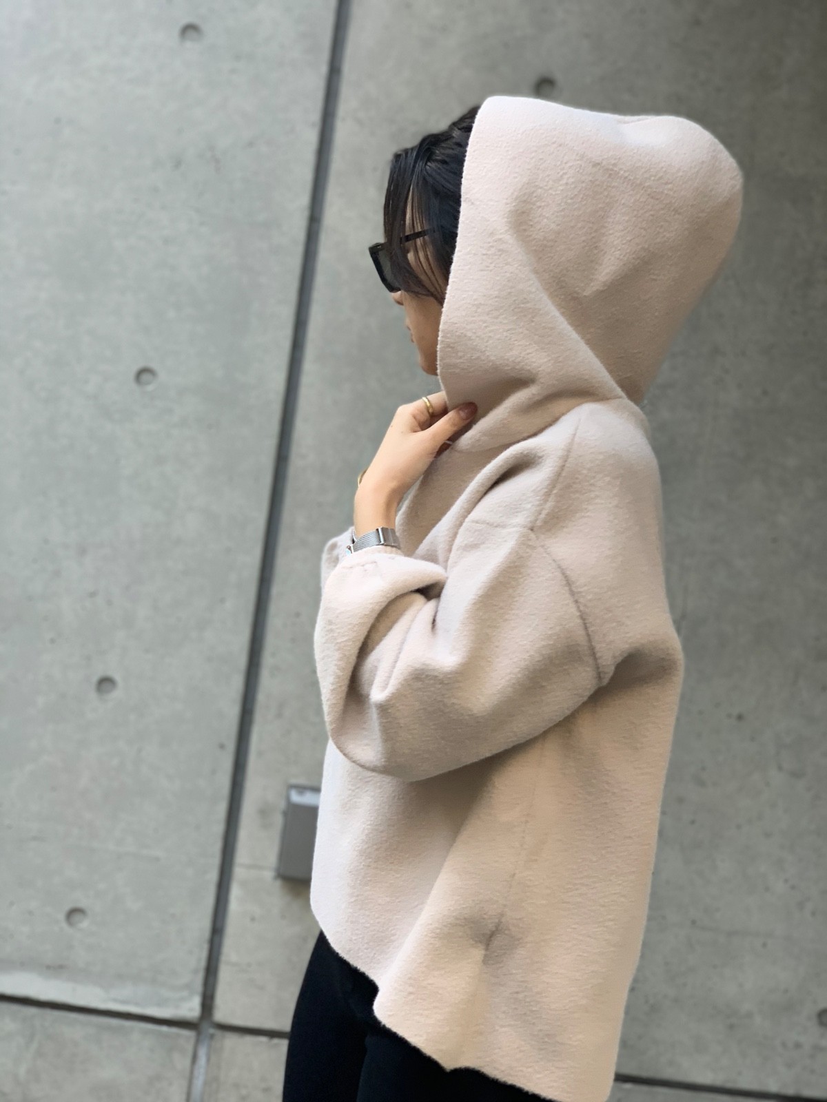 luffy Oversized Pullover Top Mock Neck Women One Size Black Ivory