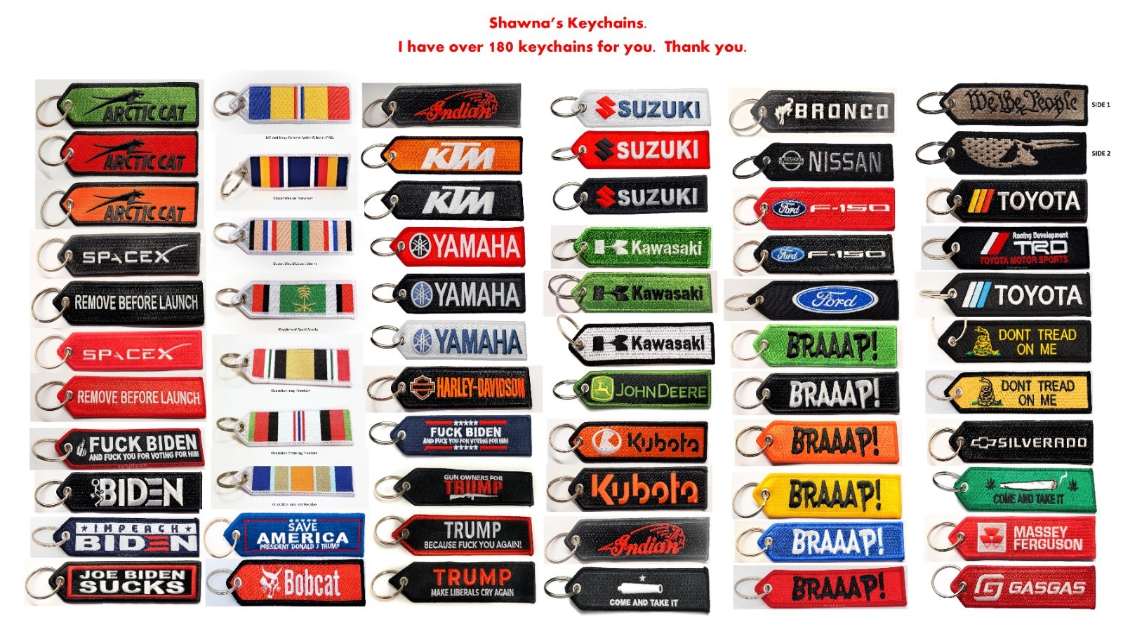 CAN-AM Keychain Double Sided Embroidered Fabric Highest Quality Keyring