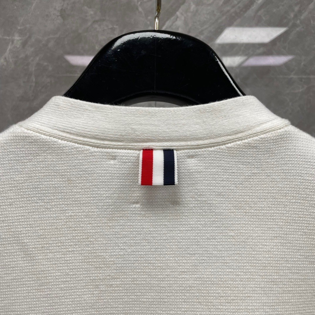 Thom Browne Men/womens Autumn Winter New Four Bars Striped Knitted Wool Cardigan