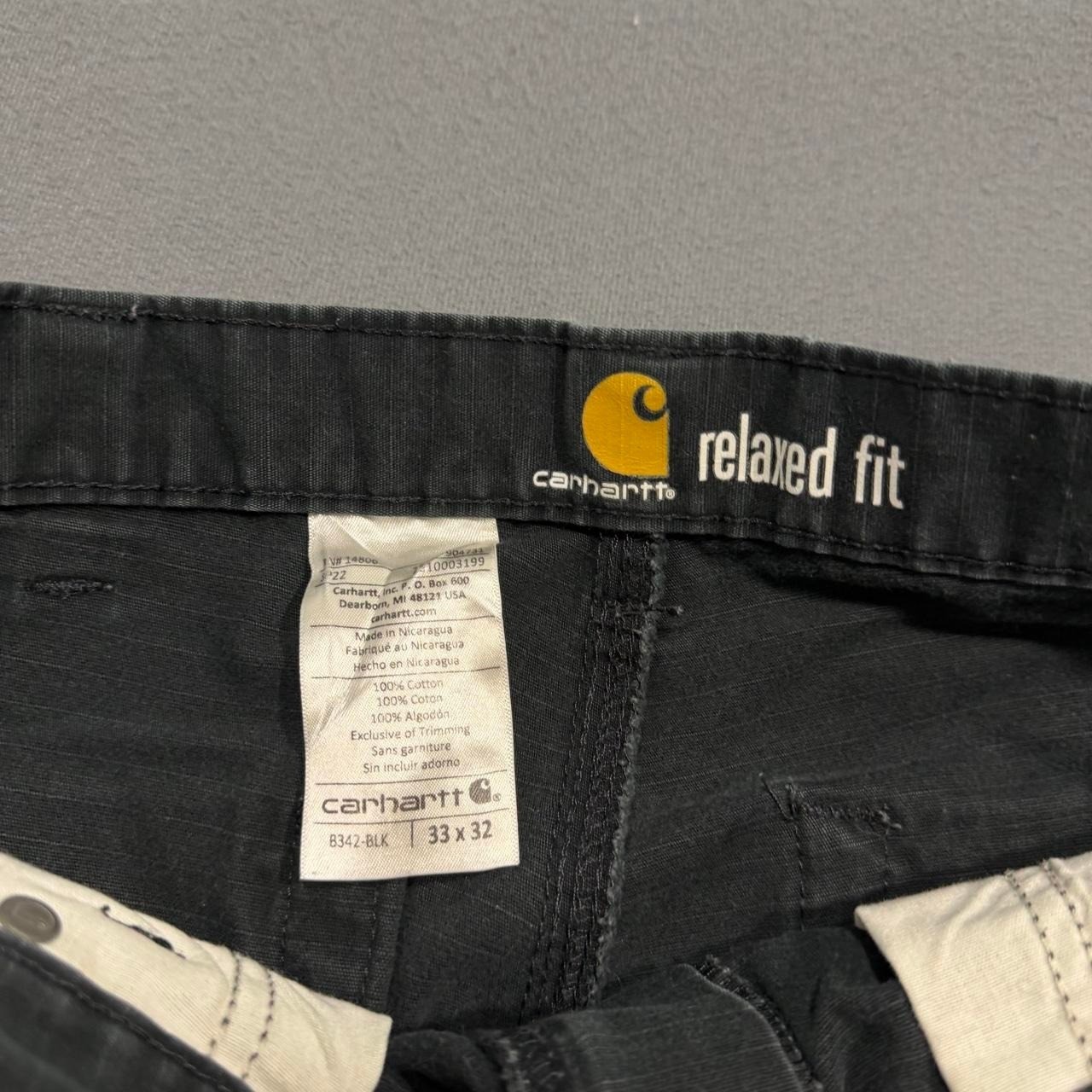 Carhartt Relaxed Fit Ripstop Cargo Work Pants Black Men’s 33×32