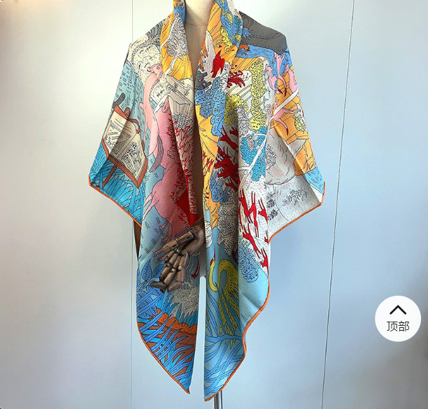 75% cashmere 25% silk ear of wheat double side printed square Wrap shawl 51”