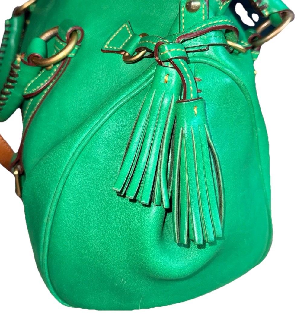 Dooney and Bourke Large Leather Florentine Bag Kelly Green 15”x12”x7”