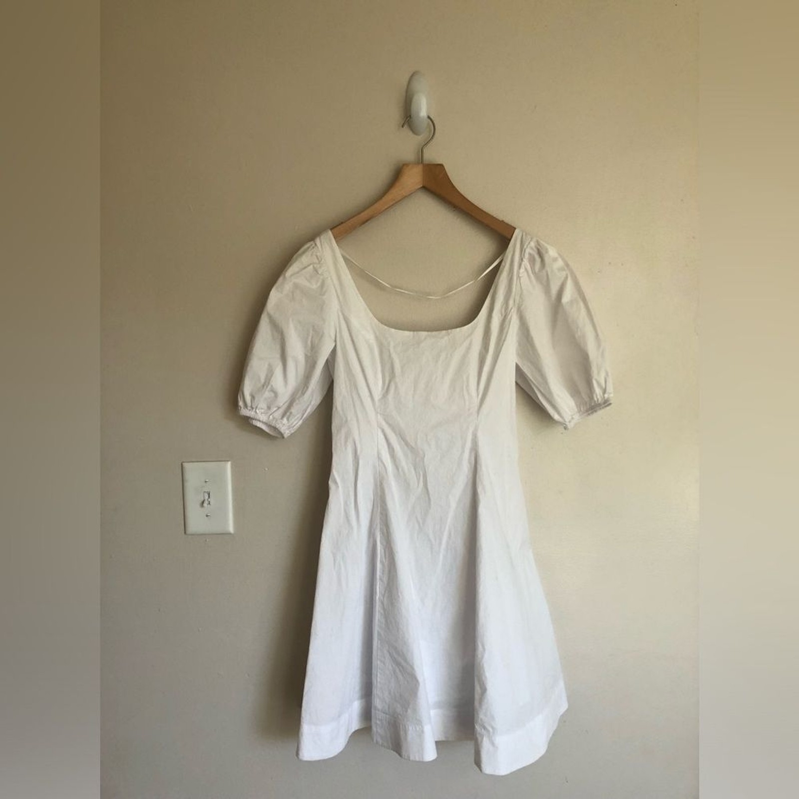 Staud Laelia Cotton Poplin Puff Sleeve Mini Dress size 4